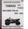 Thumbnail Yamaha Wolverine YFM 450 2003 - 2006 Factory Service Repair Manual Download Thumbnail Yamaha Wolverine YFM 450 2003 - 2006 Factory Service Repair Manual Download
