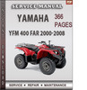 Thumbnail Yamaha YFM 400 FAR 2000-2008 Factory Service Repair Manual Download