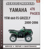 Thumbnail Yamaha YFM 660 FS GRIZZLY 2000-2006 Factory Service Repair Manual Download