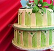 Unique green and cream wedding cake 