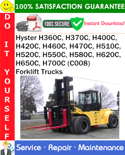 Thumbnail Hyster H360C, H370C, H400C, H420C, H460C, H470C, H510C, H520C, H550C, H580C, H620C, H650C, H700C (C008) Forklift Trucks Service Repair Manual PDF Download ◆