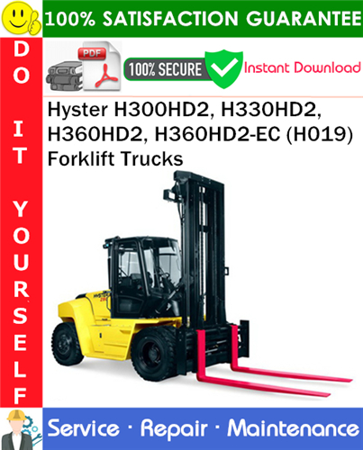 Thumbnail Hyster H300HD2, H330HD2, H360HD2, H360HD2-EC (H019) Forklift Trucks Service Repair Manual PDF Download ◆