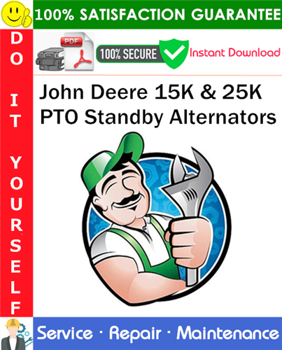 Thumbnail John Deere 15K & 25K PTO Standby Alternators Service Repair Manual PDF Download ◆ Thumbnail John Deere 15K & 25K PTO Standby Alternators Service Repair Manual PDF Download ◆