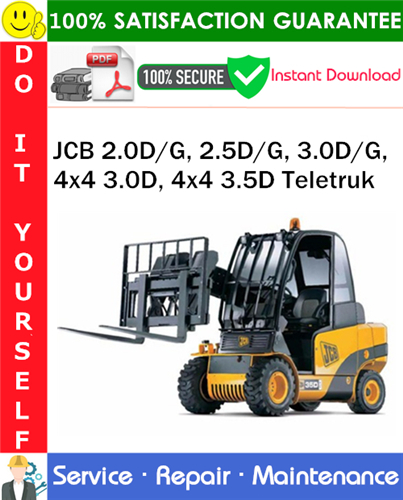 Thumbnail JCB 2.0D/G, 2.5D/G, 3.0D/G, 4x4 3.0D, 4x4 3.5D Teletruk Service Repair Manual PDF Download ◆