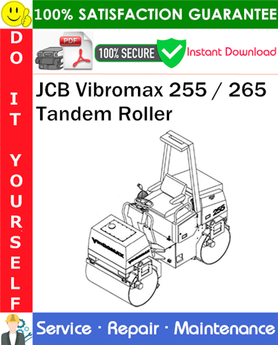 Thumbnail JCB Vibromax 255 / 265 Tandem Roller Service Repair Manual PDF Download ◆