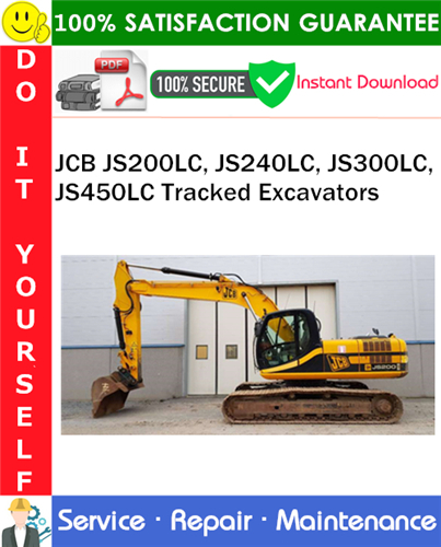 Thumbnail JCB JS200LC, JS240LC, JS300LC, JS450LC Tracked Excavators Service Repair Manual PDF Download ◆