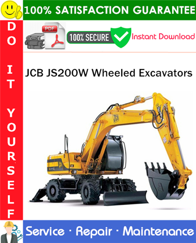 Thumbnail JCB JS200W Wheeled Excavators Service Repair Manual PDF Download ◆