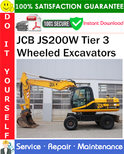 Thumbnail JCB JS200W Tier 3 Wheeled Excavators Service Repair Manual PDF Download ◆