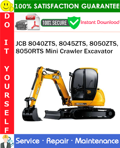 Thumbnail JCB 8040ZTS, 8045ZTS, 8050ZTS, 8050RTS Mini Crawler Excavator Service Repair Manual PDF Download ◆