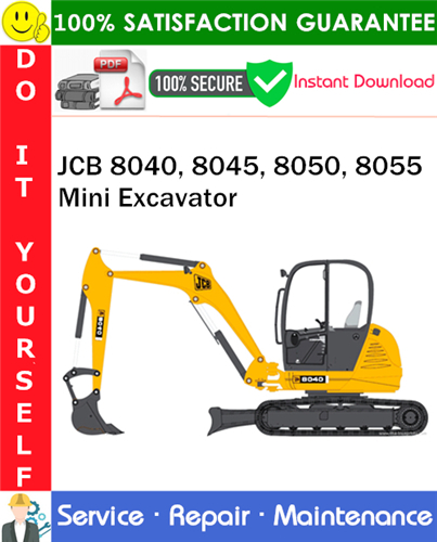 Thumbnail JCB 8040, 8045, 8050, 8055 Mini Excavator Service Repair Manual PDF Download ◆