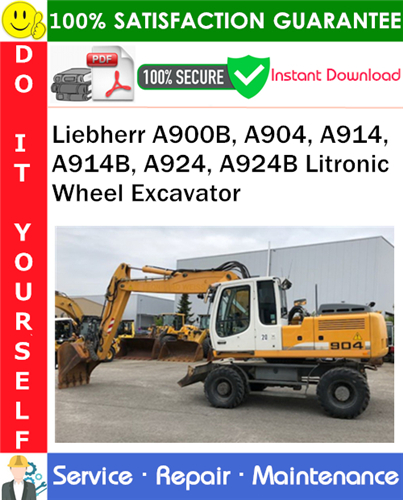 Thumbnail Liebherr A900B, A904, A914, A914B, A924, A924B Litronic Wheel Excavator Service Repair Manual PDF Download ◆
