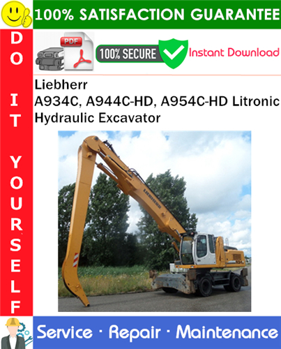 Thumbnail Liebherr A934C, A944C-HD, A954C-HD Litronic Hydraulic Excavator Service Repair Manual PDF Download ◆