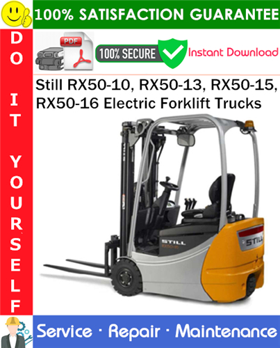 Thumbnail Still RX50-10, RX50-13, RX50-15, RX50-16 Electric Forklift Trucks Service Repair Manual PDF Download ◆