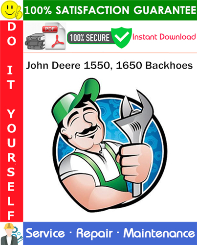 Thumbnail John Deere 1550, 1650 Backhoes Service Repair Manual PDF Download ◆