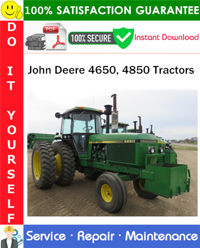 Thumbnail John Deere 4650, 4850 Tractors Repair Technical Manual PDF Download ◆