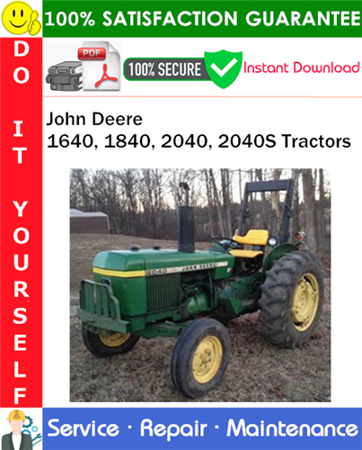 Thumbnail John Deere 1640, 1840, 2040, 2040S Tractors Service Repair Manual PDF Download ◆ Thumbnail John Deere 1640, 1840, 2040, 2040S Tractors Service Repair Manual PDF Download ◆