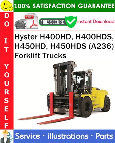 Thumbnail Hyster H400HD, H400HDS, H450HD, H450HDS (A236) Forklift Trucks Parts Manual PDF Download ◆