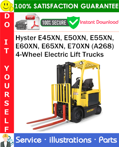 Thumbnail Hyster E45XN, E50XN, E55XN, E60XN, E65XN, E70XN (A268) 4-Wheel Electric Lift Trucks Parts Manual PDF Download ◆