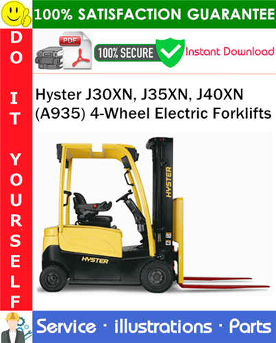Thumbnail Hyster J30XN, J35XN, J40XN (A935) 4-Wheel Electric Forklifts Parts Manual PDF Download ◆