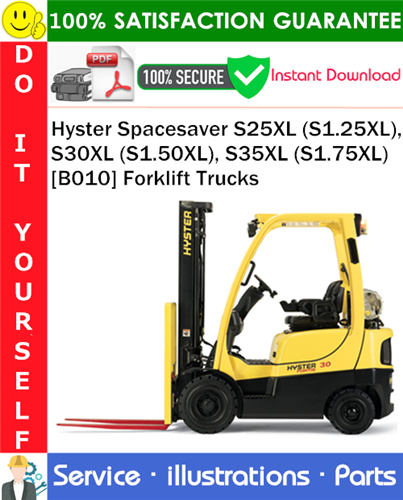Thumbnail Hyster Spacesaver S25XL (S1.25XL), S30XL (S1.50XL), S35XL (S1.75XL) [B010] Forklift Trucks Parts Manual PDF Download ◆