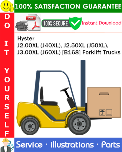 Thumbnail Hyster J2.00XL (J40XL), J2.50XL (J50XL), J3.00XL (J60XL) [B168] Forklift Trucks Parts Manual PDF Download ◆