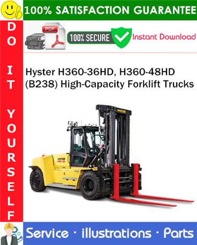 Thumbnail Hyster H360-36HD, H360-48HD (B238) High-Capacity Forklift Trucks Parts Manual PDF Download ◆