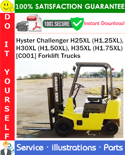 Thumbnail Hyster Challenger H25XL (H1.25XL), H30XL (H1.50XL), H35XL (H1.75XL) [C001] Forklift Trucks Parts Manual PDF Download ◆