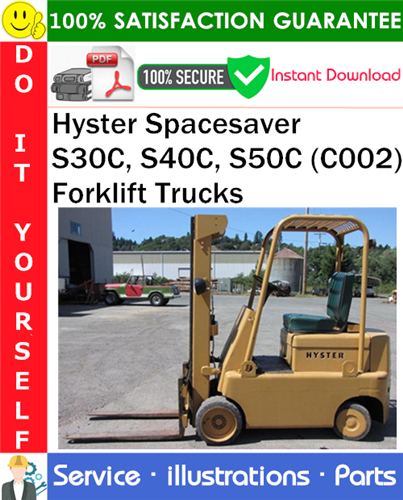 Thumbnail Hyster Spacesaver S30C, S40C, S50C (C002) Forklift Trucks Parts Manual PDF Download ◆