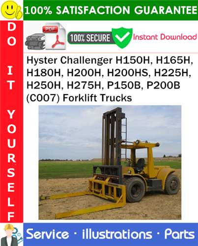 Thumbnail Hyster Challenger H150H, H165H, H180H, H200H, H200HS, H225H, H250H, H275H, P150B, P200B (C007) Forklift Trucks Parts Manual PDF Download ◆
