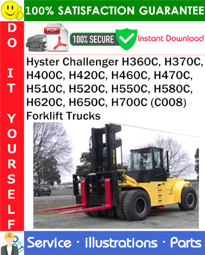 Thumbnail Hyster Challenger H360C, H370C, H400C, H420C, H460C, H470C, H510C, H520C, H550C, H580C, H620C, H650C, H700C (C008) Forklift Trucks Parts Manual PDF Download ◆