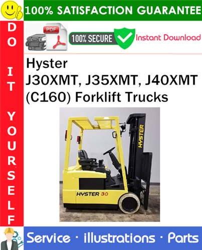Thumbnail Hyster J30XMT, J35XMT, J40XMT (C160) Forklift Trucks Parts Manual PDF Download ◆