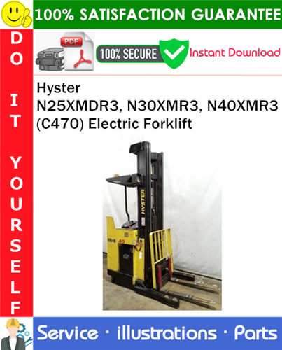 Thumbnail Hyster N25XMDR3, N30XMR3, N40XMR3 (C470) Electric Forklift Parts Manual PDF Download ◆