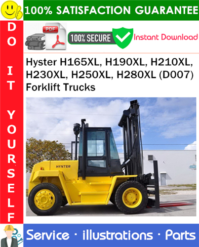 Thumbnail Hyster H165XL, H190XL, H210XL, H230XL, H250XL, H280XL (D007) Forklift Trucks Parts Manual PDF Download ◆ Thumbnail Hyster H165XL, H190XL, H210XL, H230XL, H250XL, H280XL (D007) Forklift Trucks Parts Manual PDF Download ◆