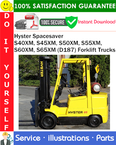 Thumbnail Hyster Spacesaver S40XM, S45XM, S50XM, S55XM, S60XM, S65XM (D187) Forklift Trucks Parts Manual PDF Download ◆