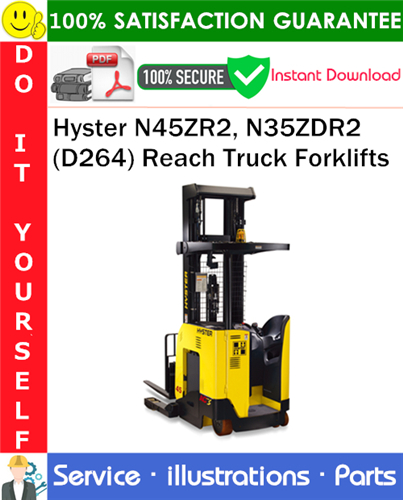 Thumbnail Hyster N45ZR2, N35ZDR2 (D264) Reach Truck Forklifts Parts Manual PDF Download ◆