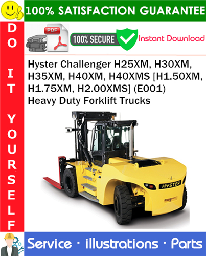 Thumbnail Hyster Challenger H25XM, H30XM, H35XM, H40XM, H40XMS [H1.50XM, H1.75XM, H2.00XMS] (E001) Heavy Duty Forklift Trucks Parts Manual PDF Download ◆