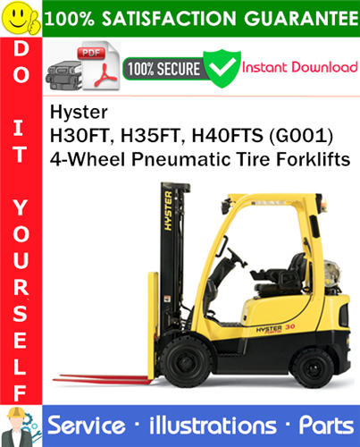 Thumbnail Hyster H30FT, H35FT, H40FTS (G001) 4-Wheel Pneumatic Tire Forklifts Parts Manual PDF Download ◆