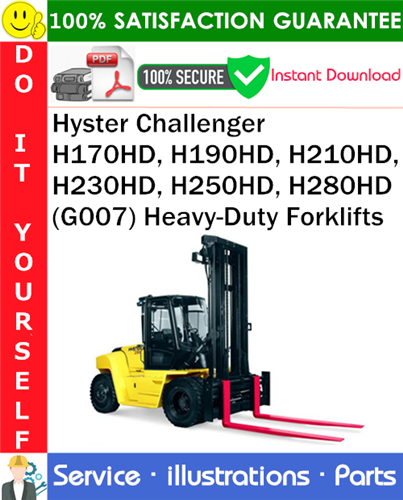 Thumbnail Hyster Challenger H170HD, H190HD, H210HD, H230HD, H250HD, H280HD (G007) Heavy-Duty Forklifts Parts Manual PDF Download ◆