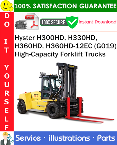 Thumbnail Hyster H300HD, H330HD, H360HD, H360HD-12EC (G019) High-Capacity Forklift Trucks Parts Manual PDF Download ◆
