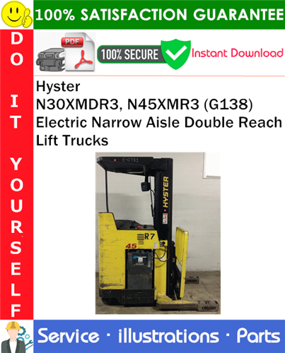 Thumbnail Hyster N30XMDR3, N45XMR3 (G138) Electric Narrow Aisle Double Reach Lift Trucks Parts Manual PDF Download ◆