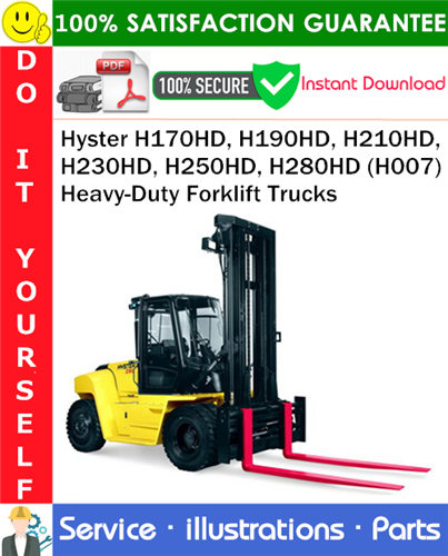 Thumbnail Hyster H170HD, H190HD, H210HD, H230HD, H250HD, H280HD (H007) Heavy-Duty Forklift Trucks Parts Manual PDF Download ◆