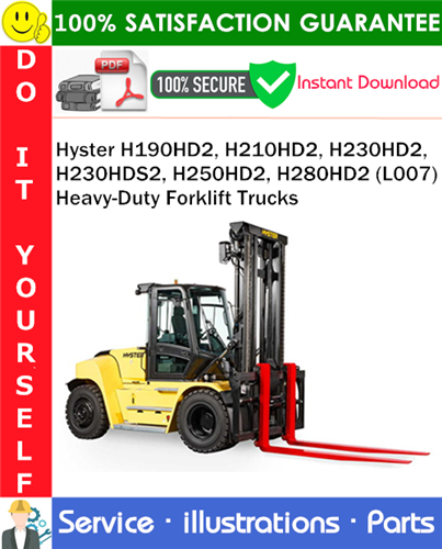 Thumbnail Hyster H190HD2, H210HD2, H230HD2, H230HDS2, H250HD2, H280HD2 (L007) Heavy-Duty Forklift Trucks Parts Manual PDF Download ◆