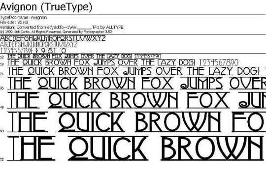 Product picture Html Font: Avignon (True Type)