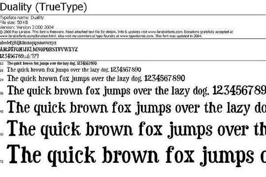 Product picture Html Font: Duality (True Type)