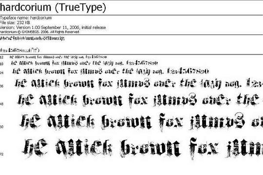 Product picture Myspace Font Code: hardcorium (True Type)