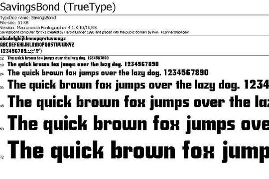 Product picture Myspace Font: SavingsBond (True Type)