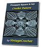 Thumbnail Pineapple Square S-743 Vintage Crochet Pattern eBook
