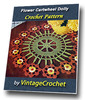 Thumbnail Flower Cartwheel Doily Vintage Crochet Pattern