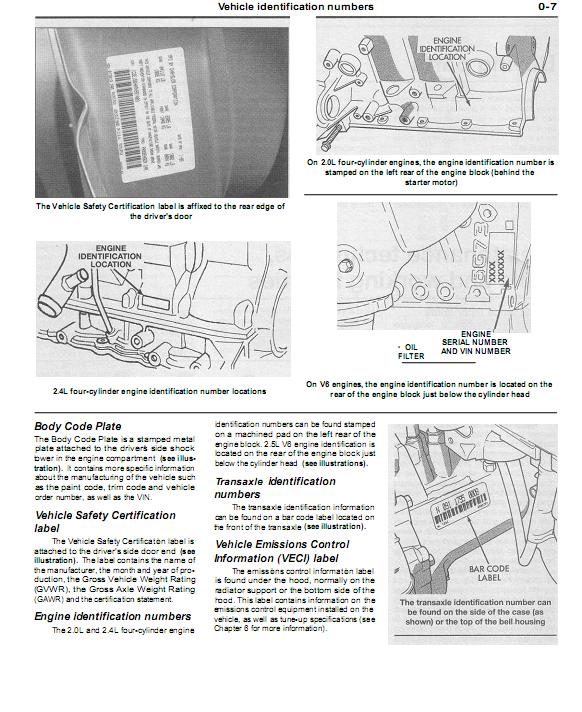 DODGE STRATUS 19952000, SERVICE, REPAIR MANUAL Tradebit