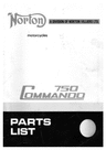 Thumbnail Norton 750 commando parts manual